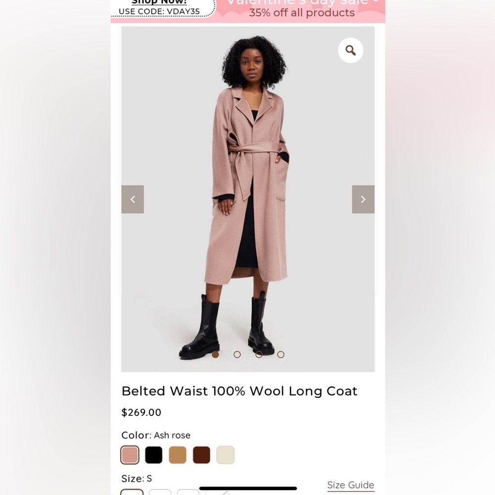 Gentle Herd wool coat size medium